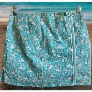 VTG Lilly Pulitzer Mini Skirt Tennis Golf Blue Coastal Birds Y2K Preppy RARE! 4P